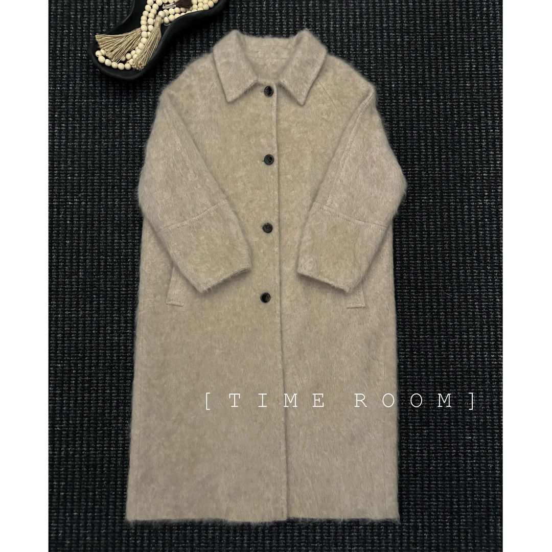 TIME ROOM 【月华流照】2025冬季新款羊绒羊毛长款大衣