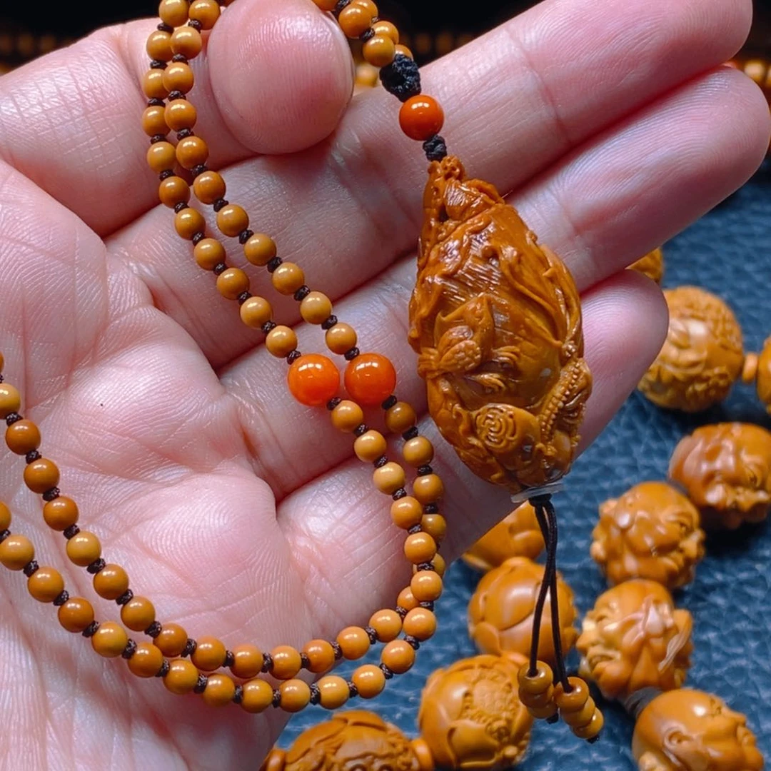 手串/手链橄榄核许忠英2.1喜鹊登莲（微反油）