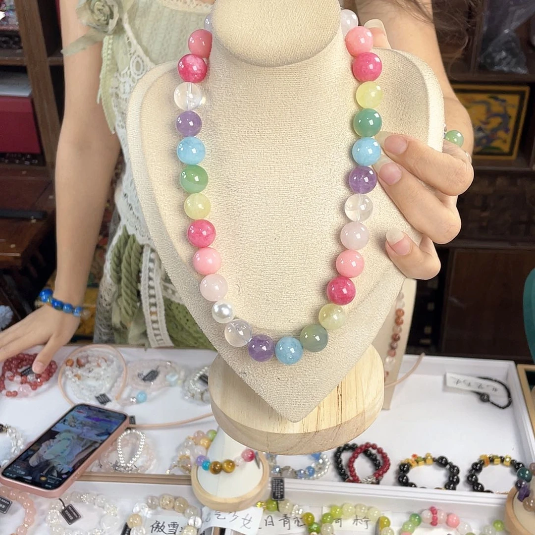 水晶手链银S925镀金镶嵌