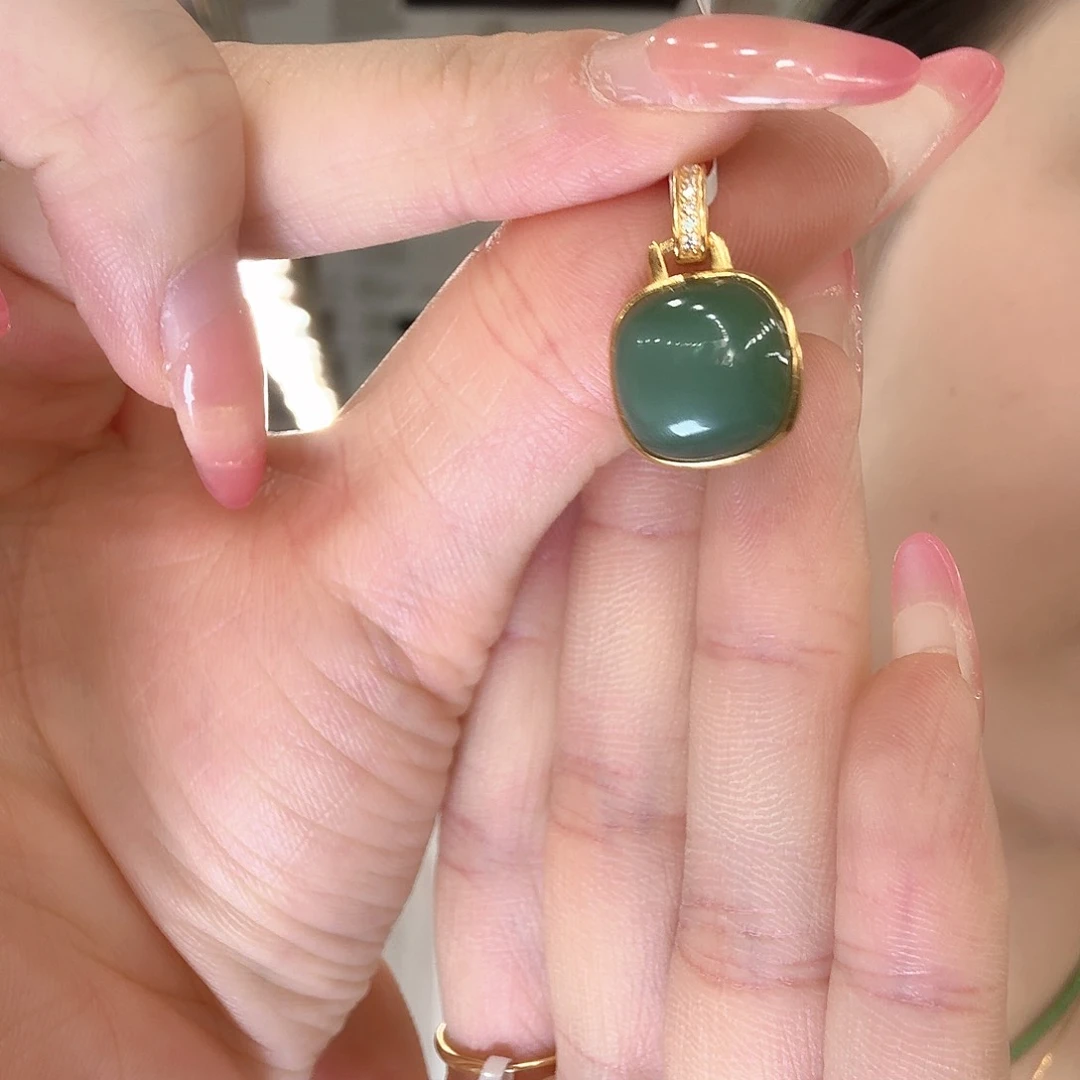 和田玉银S925镶嵌颈饰