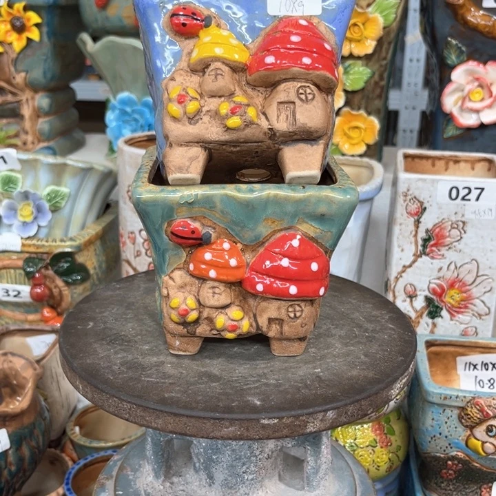 紫砂花盆粗陶材质陶瓷多肉花盆