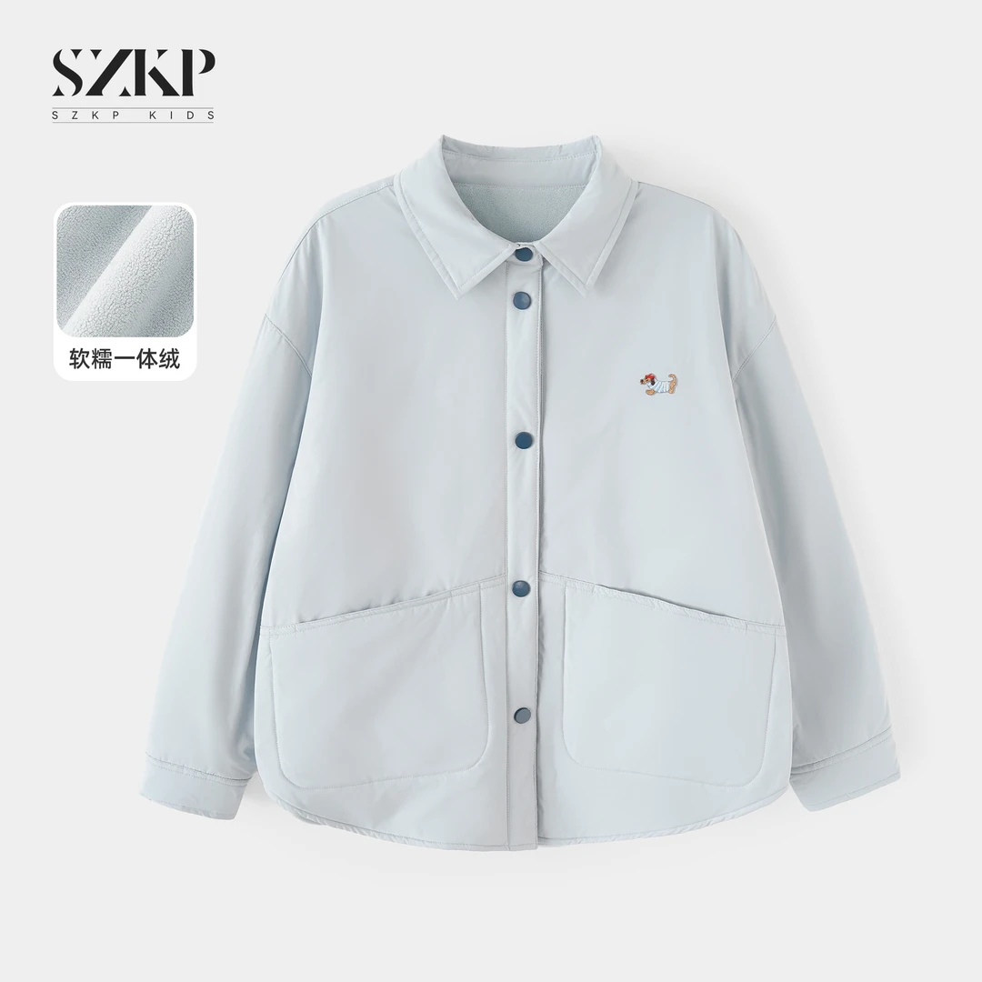 SZKP冬季新款女童装保暖上衣中大童休闲儿童夹棉衬衫BGYD556537