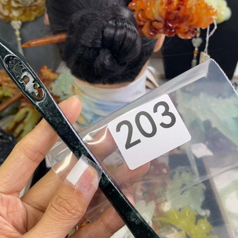 【闪购商品】岫玉发饰未镶嵌白*