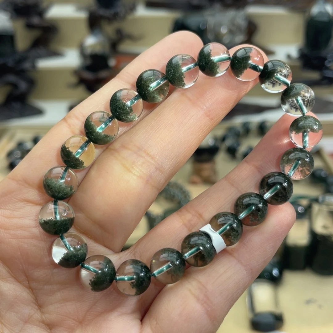 水晶手链未镶嵌可*?绿幽灵手链