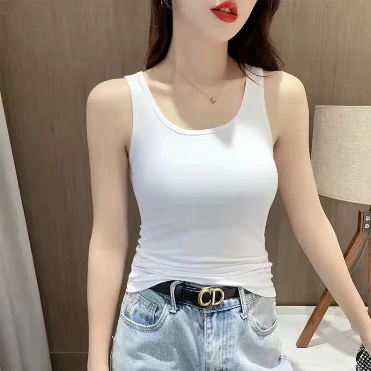 莫代尔吊带背心女内搭夏季新款修身外穿白色打底衫无袖美背上衣服