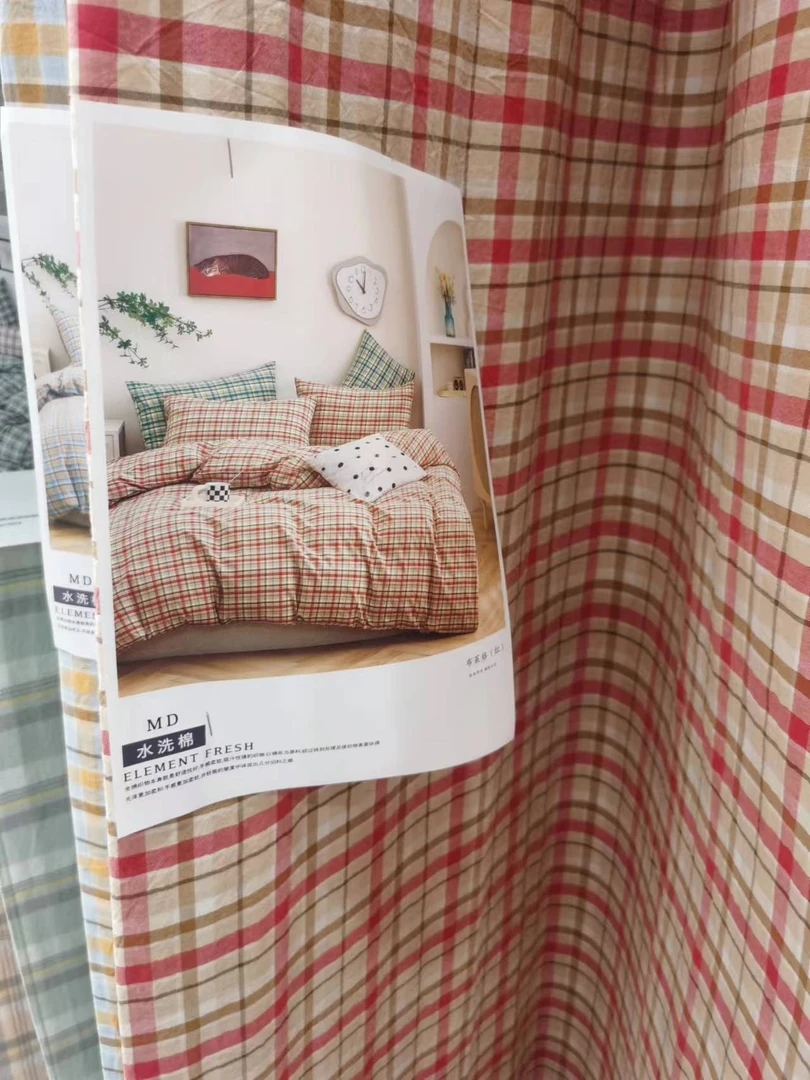 【苏欣家纺】水洗棉床单格子款式四季通用亲肤贴身单人双人学生宿舍