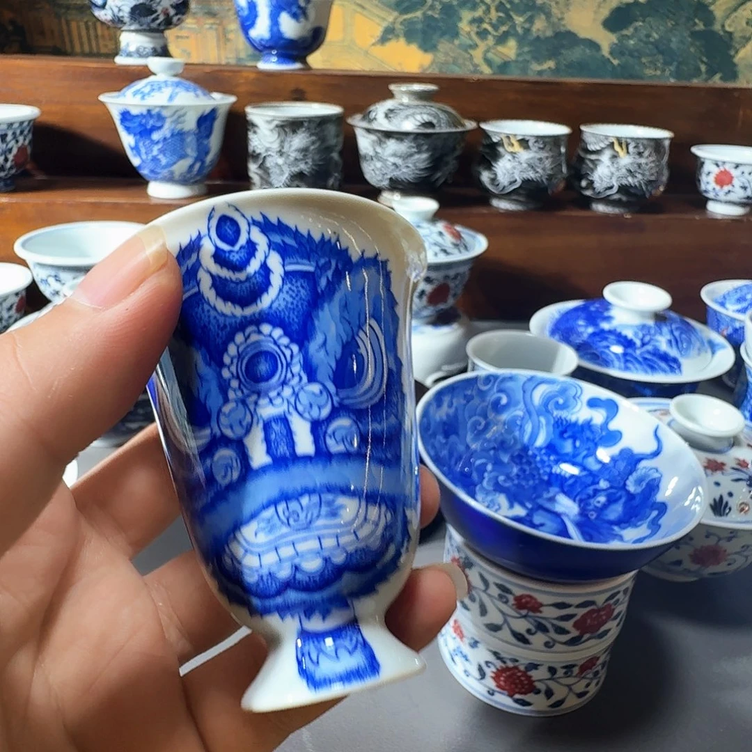 「***」泥塑主人杯手工手绘