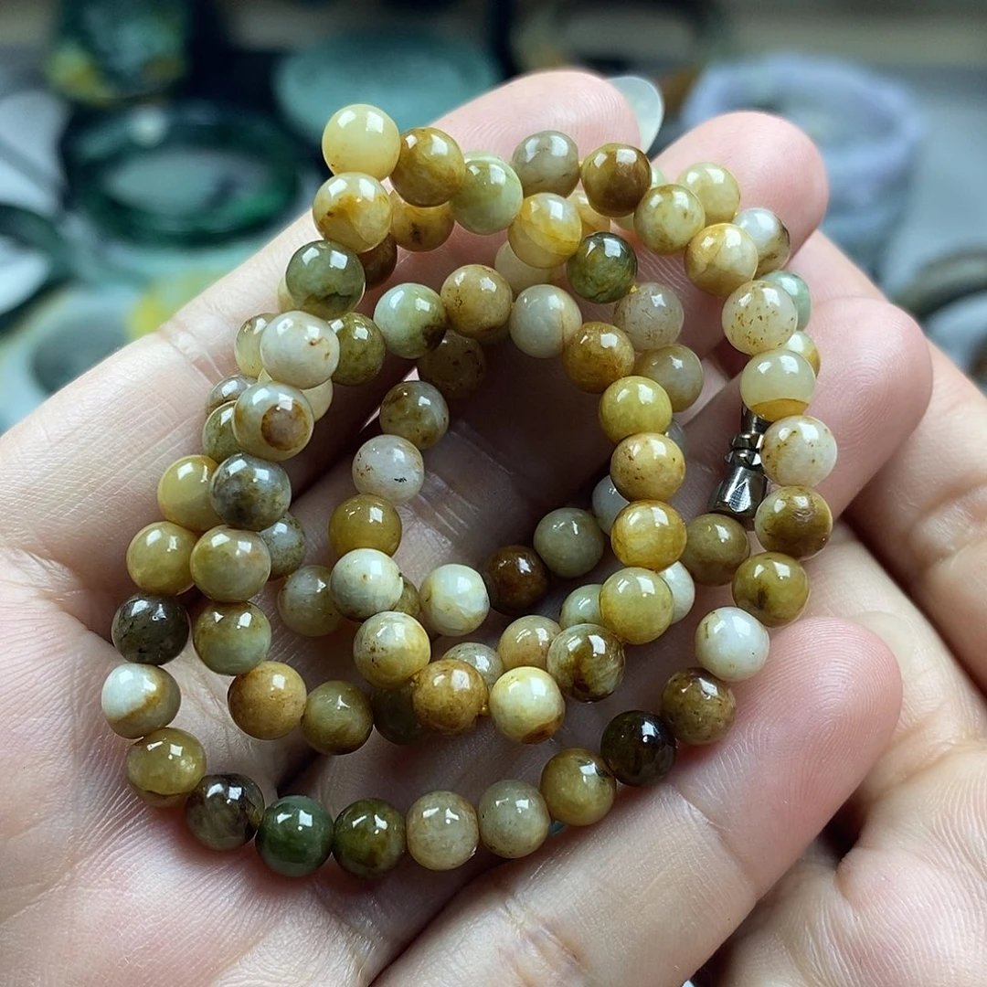 翡翠未镶嵌颈饰项链