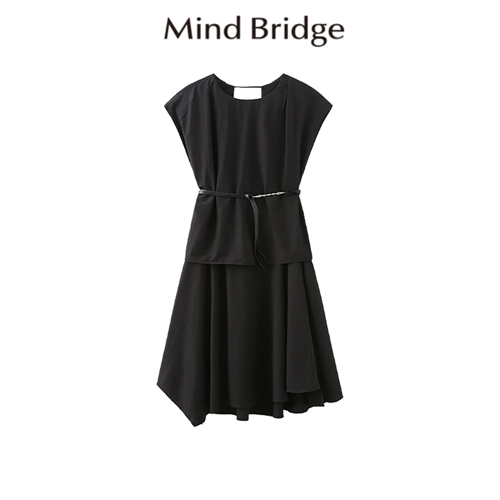 Mind Bridge/心桥女装连衣裙显瘦气质黑色MB1932-MVOP322G