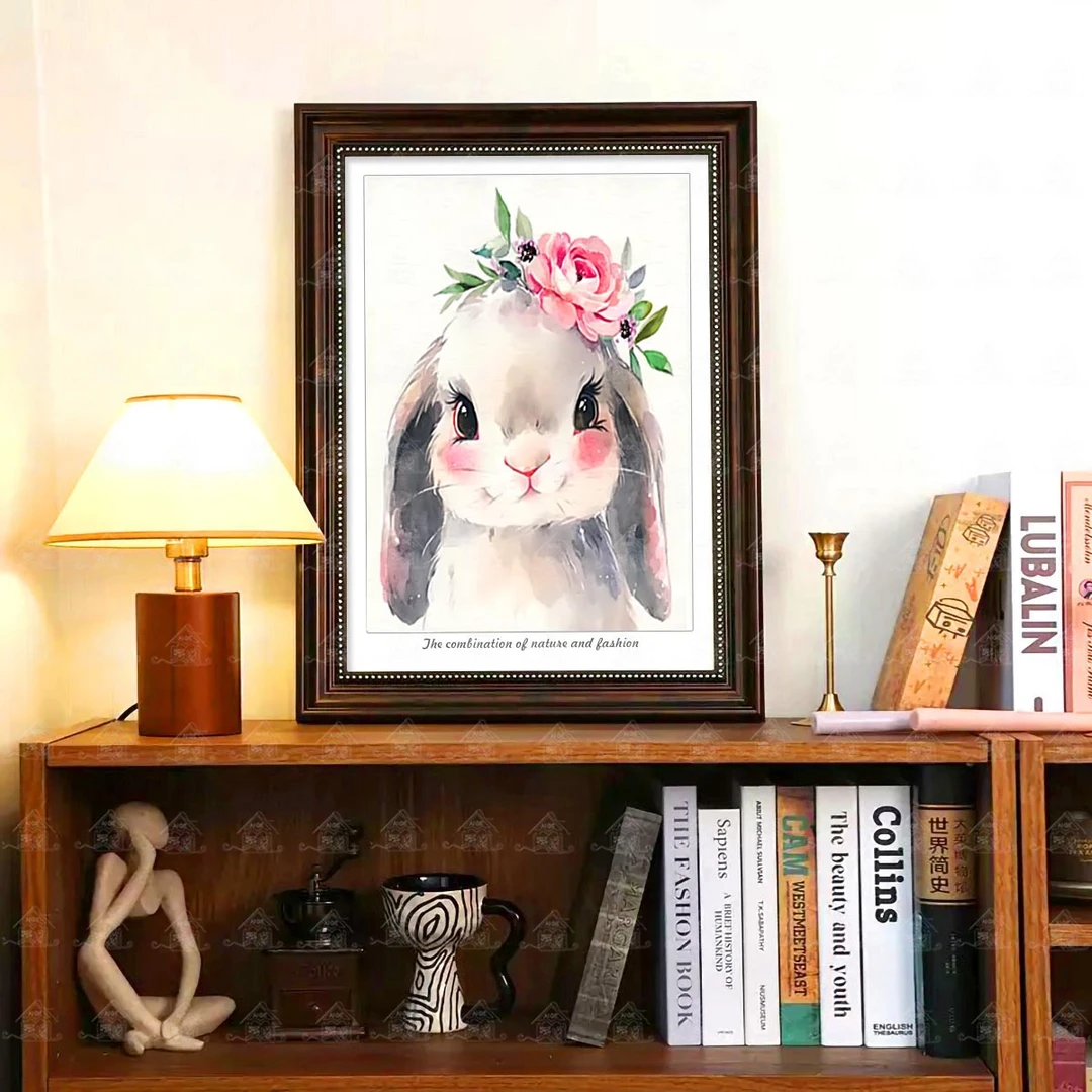 爱阁十字绣动物组合-兔子可爱卡通小件现代简约客厅玄关手工线绣