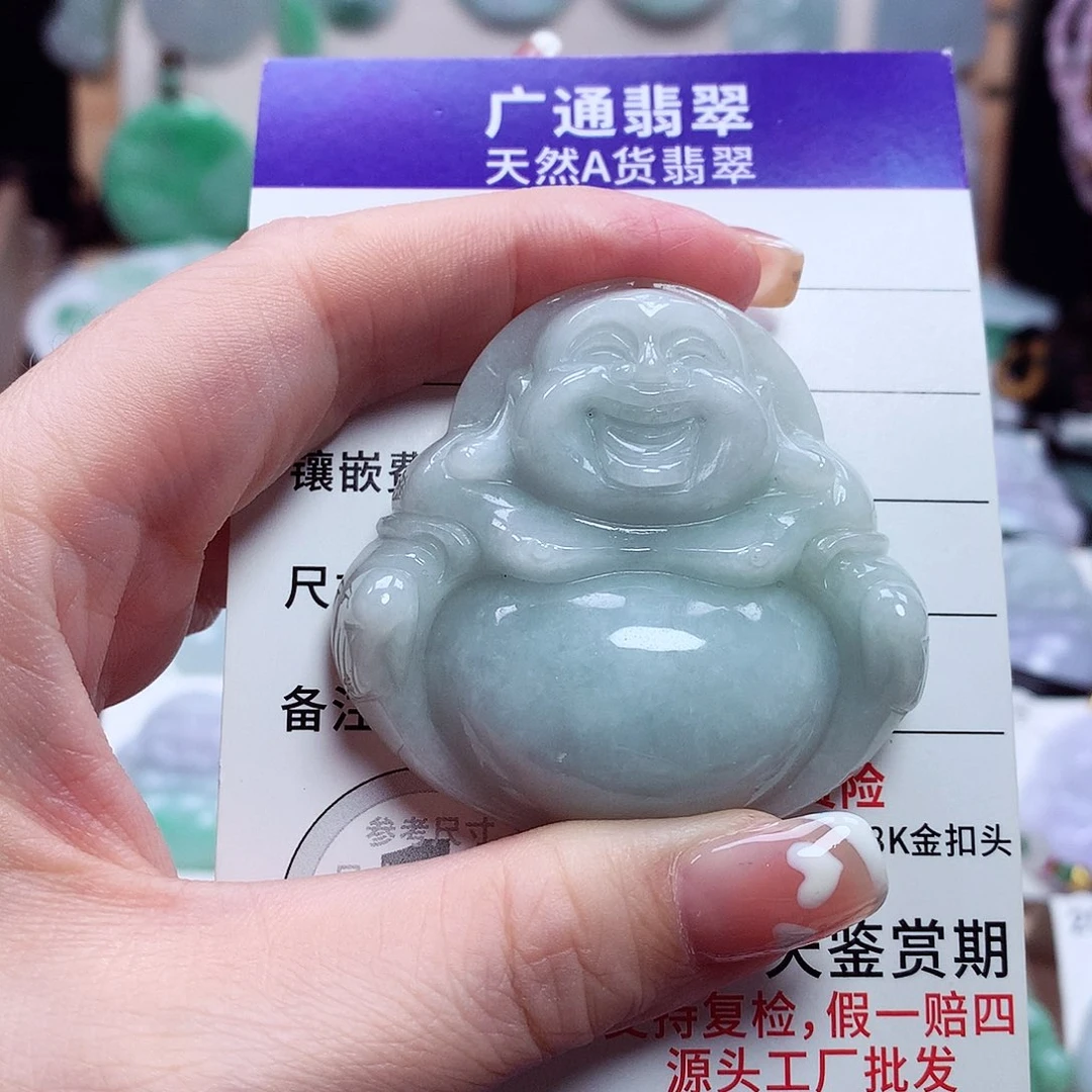 翡翠未镶嵌颈饰佛公01