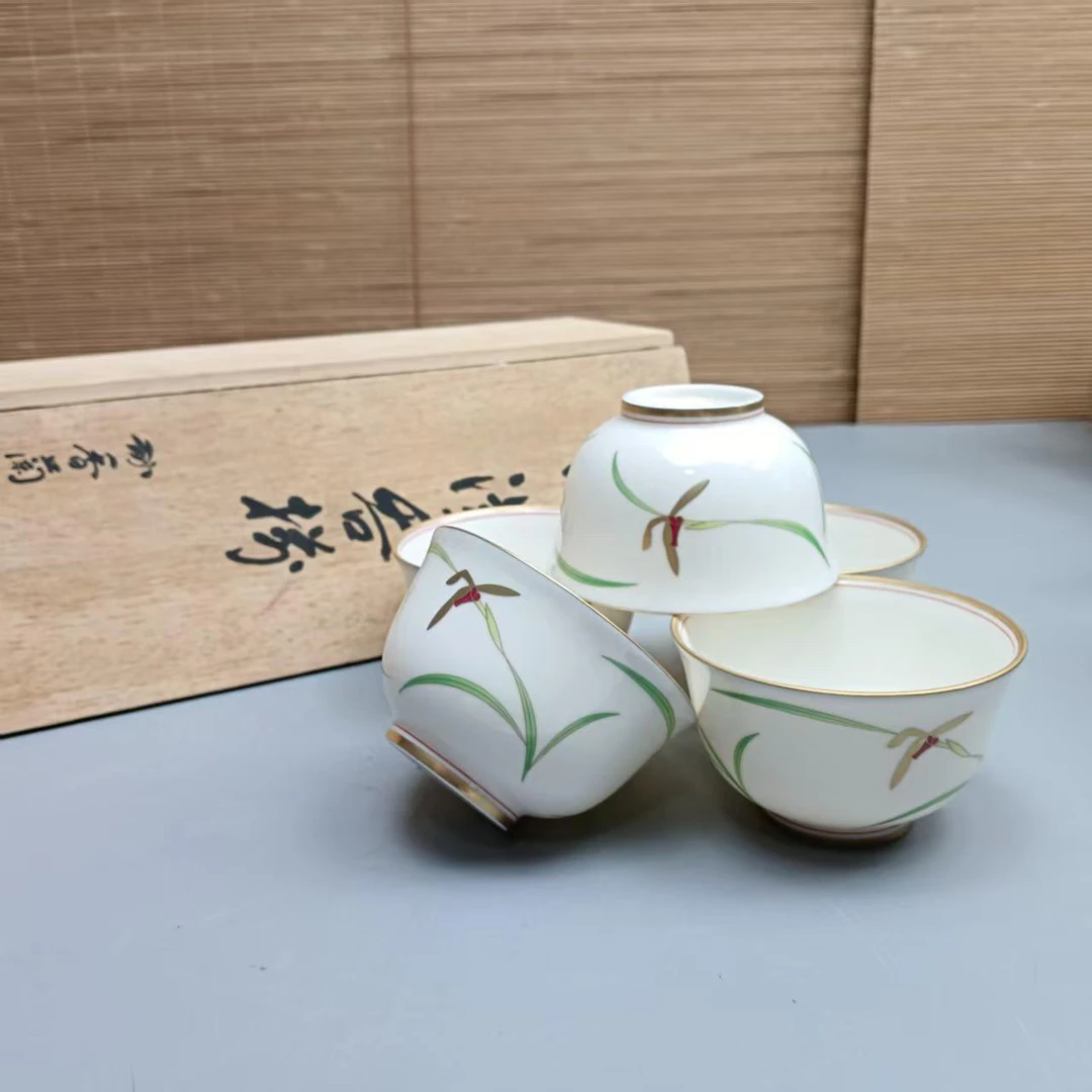 蜜胺瓷兰花纹汤吞茶道具