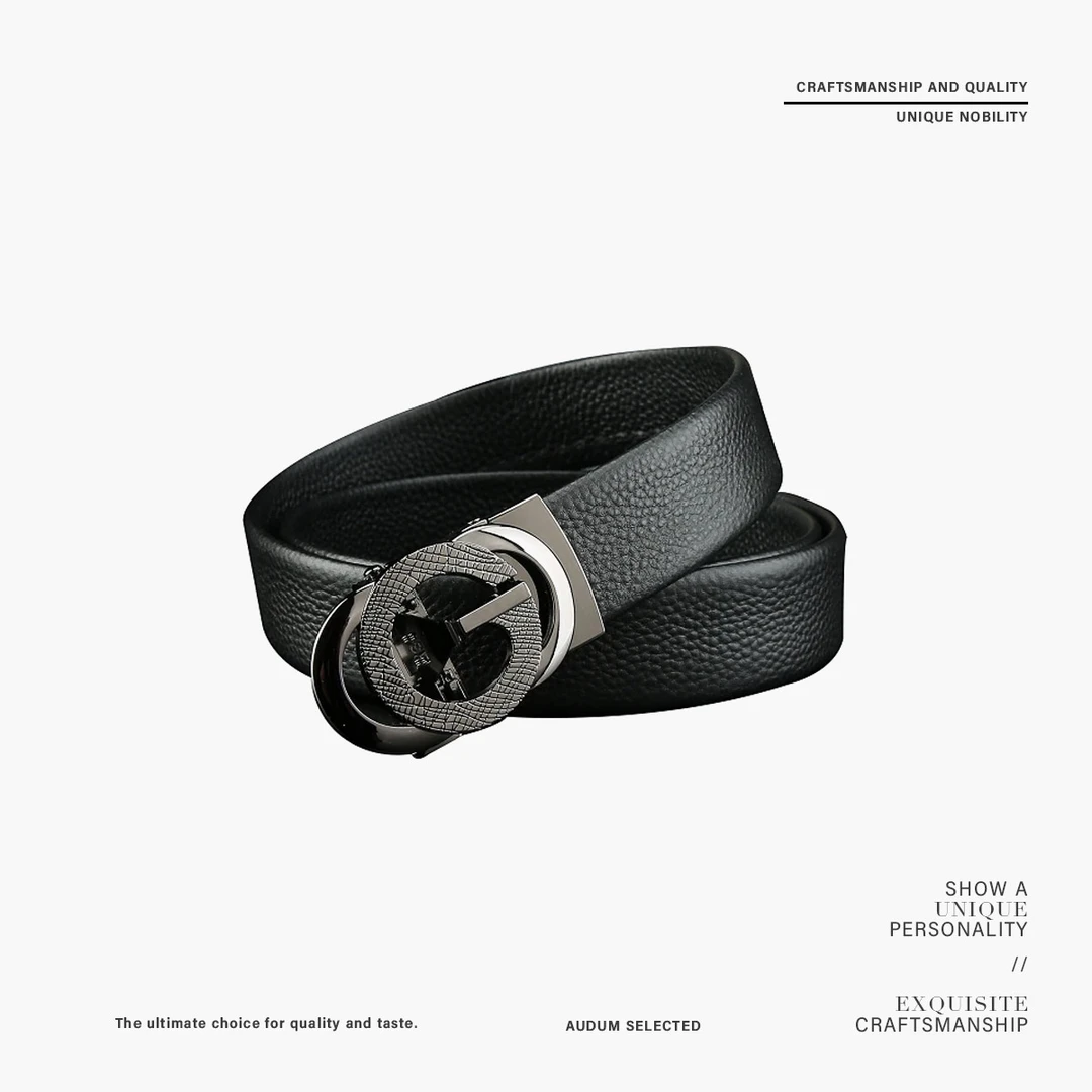 男士黑色时尚休闲真皮腰带，轻奢高档潮流百搭商务皮带