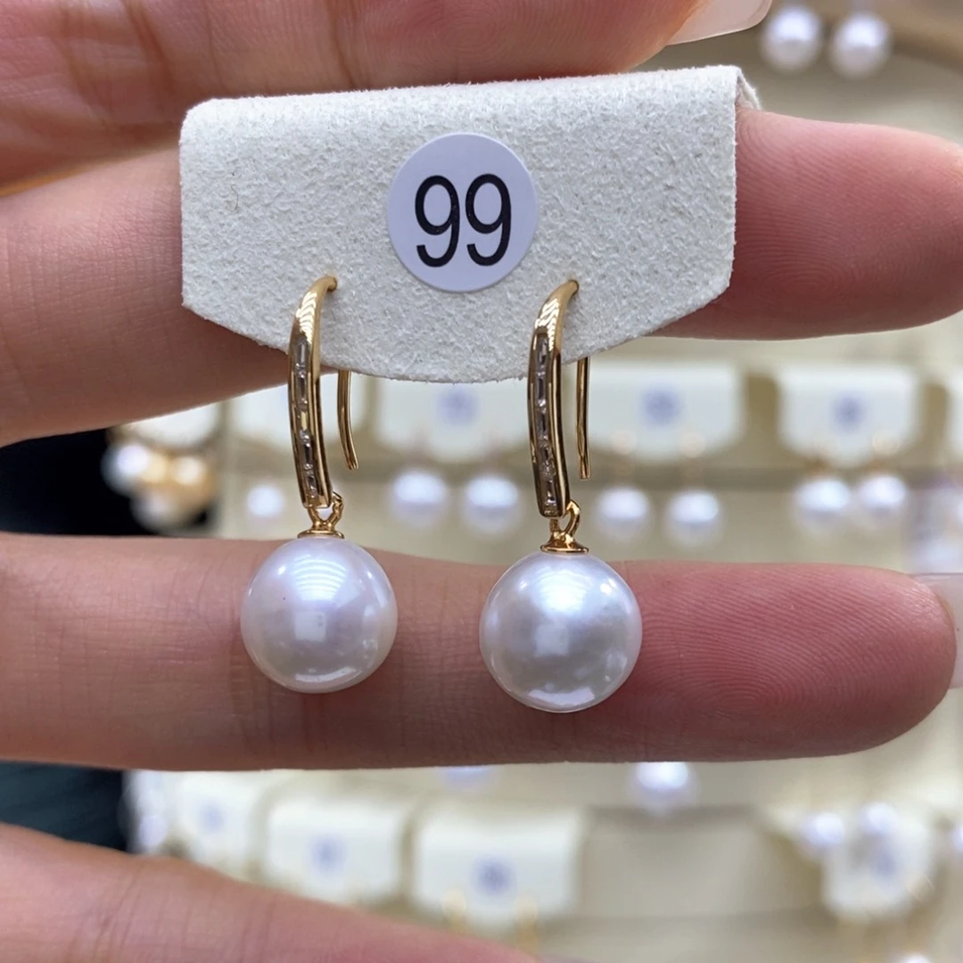 淡水珍珠耳饰银S925镶嵌
