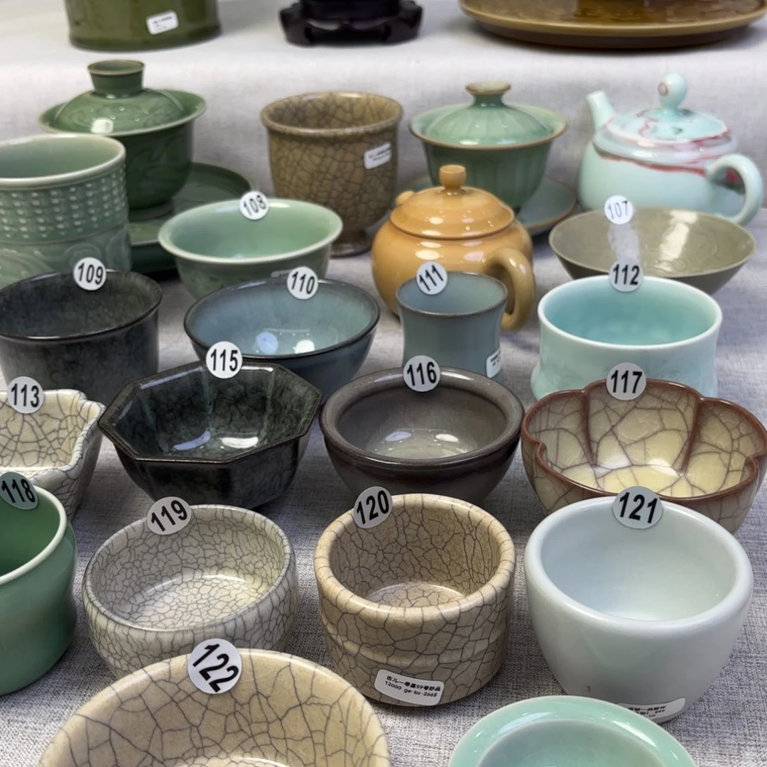 五***天摆件龙泉青瓷茶具杯子