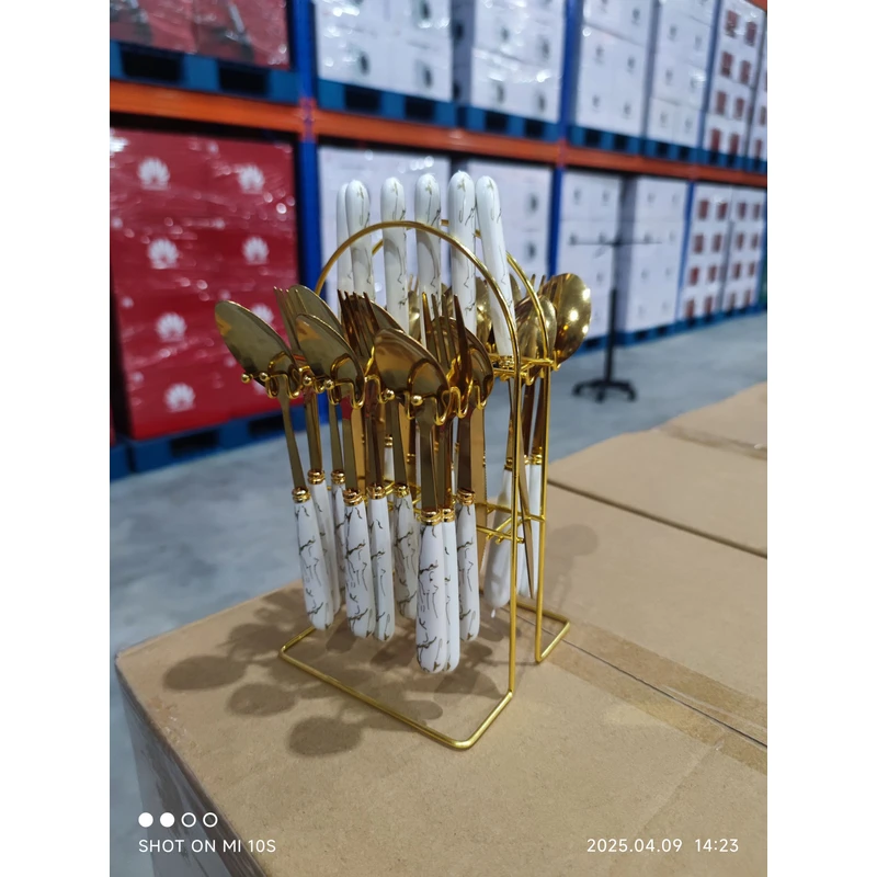 不锈钢餐具24件套葡萄牙西餐酒店牛排刀叉勺子银蛋