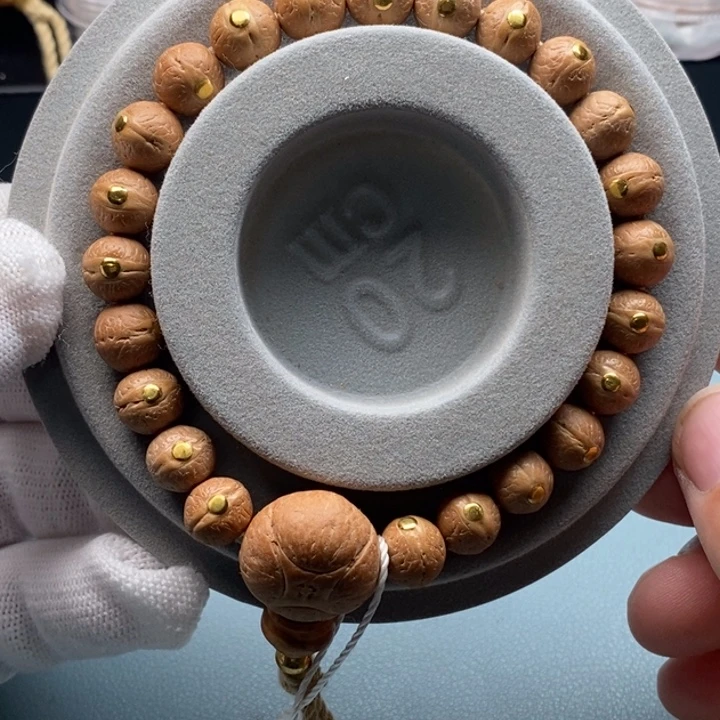 手串凤眼菩提实心金钉9.5mm23颗