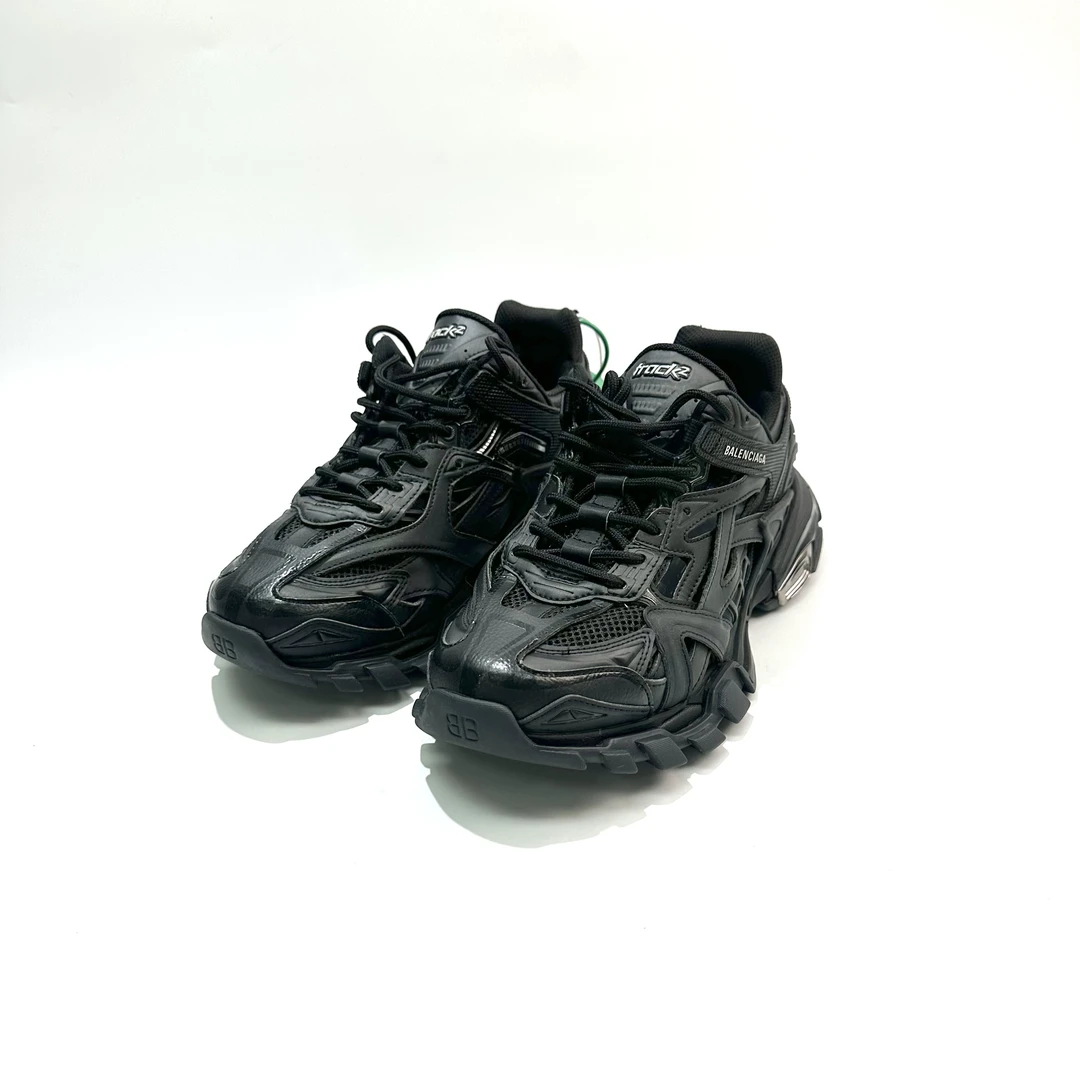 99新 Balenciaga/巴黎世家 41码 纯黑Track2.0老爹鞋 SY0970