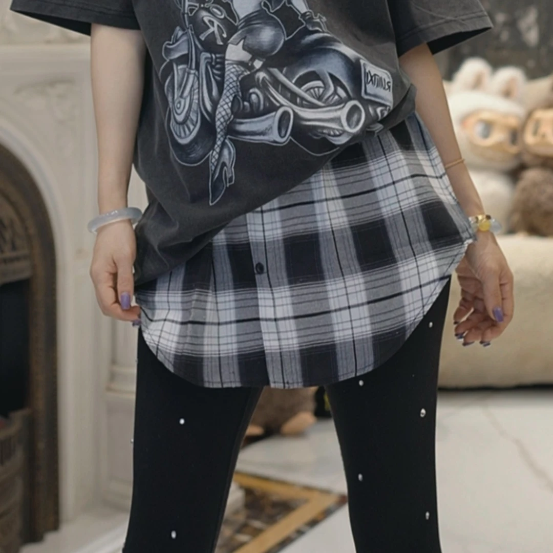 包嫂【1441黑格色屁帘】短裤运动夏季2025款重工爆款百搭