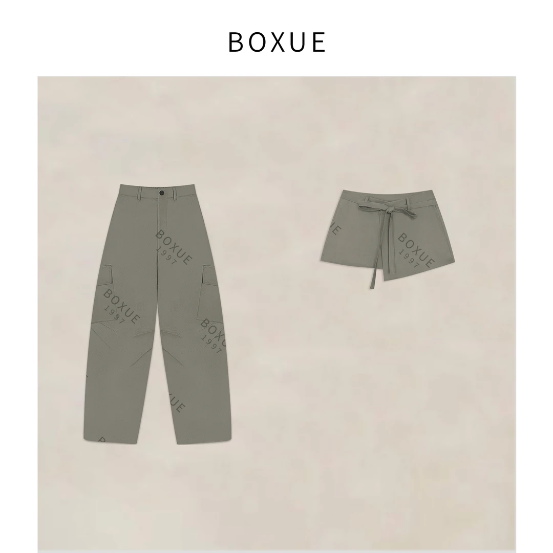 BOXUE “巴恩刻度” 2025秋季高级感轻奢工装 裤子 #250727K3158