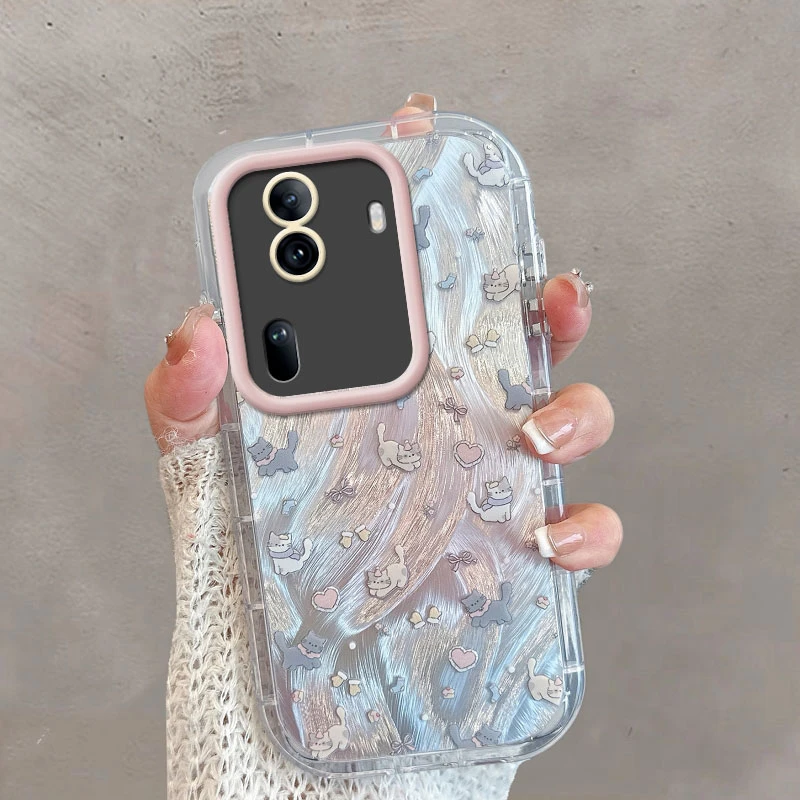 适用opporeno11手机壳11pro5g新款女pjh110可爱猫咪pjj全包防摔