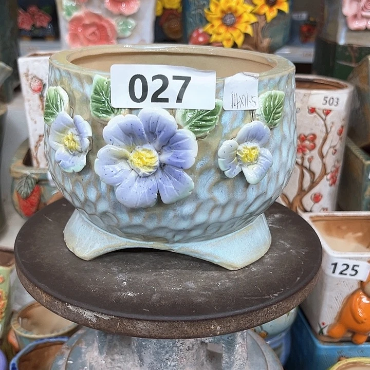 紫砂花盆粗陶材质多肉花盆