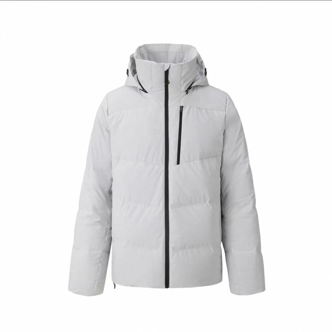 北欧轻奢户外经典基础款羽绒服隐藏连帽秋冬男士羽绒服