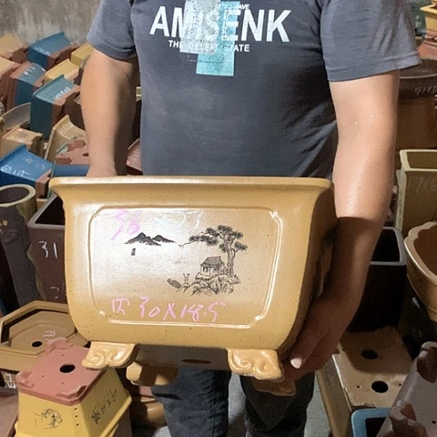 紫砂花盆手工制作
