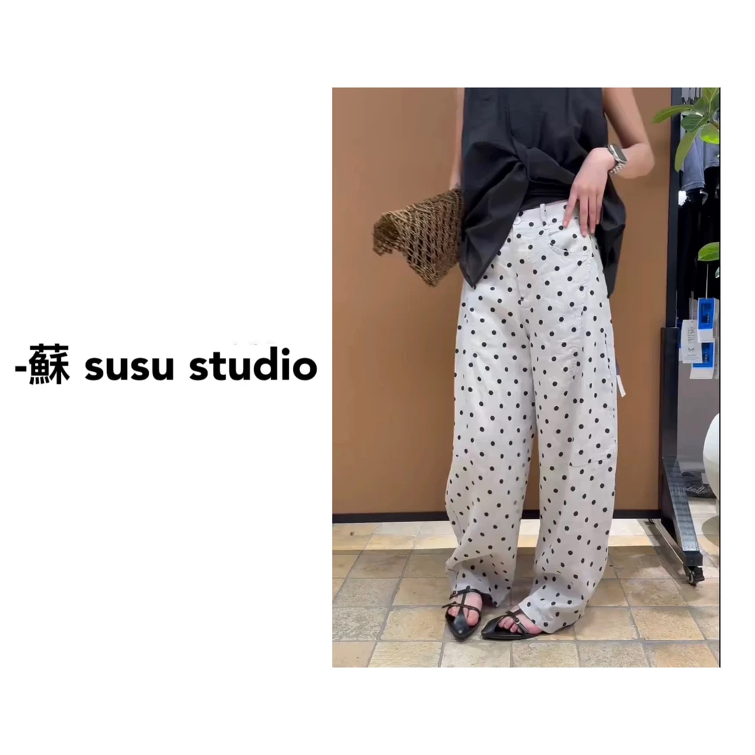 2025波点直筒时尚休闲裤