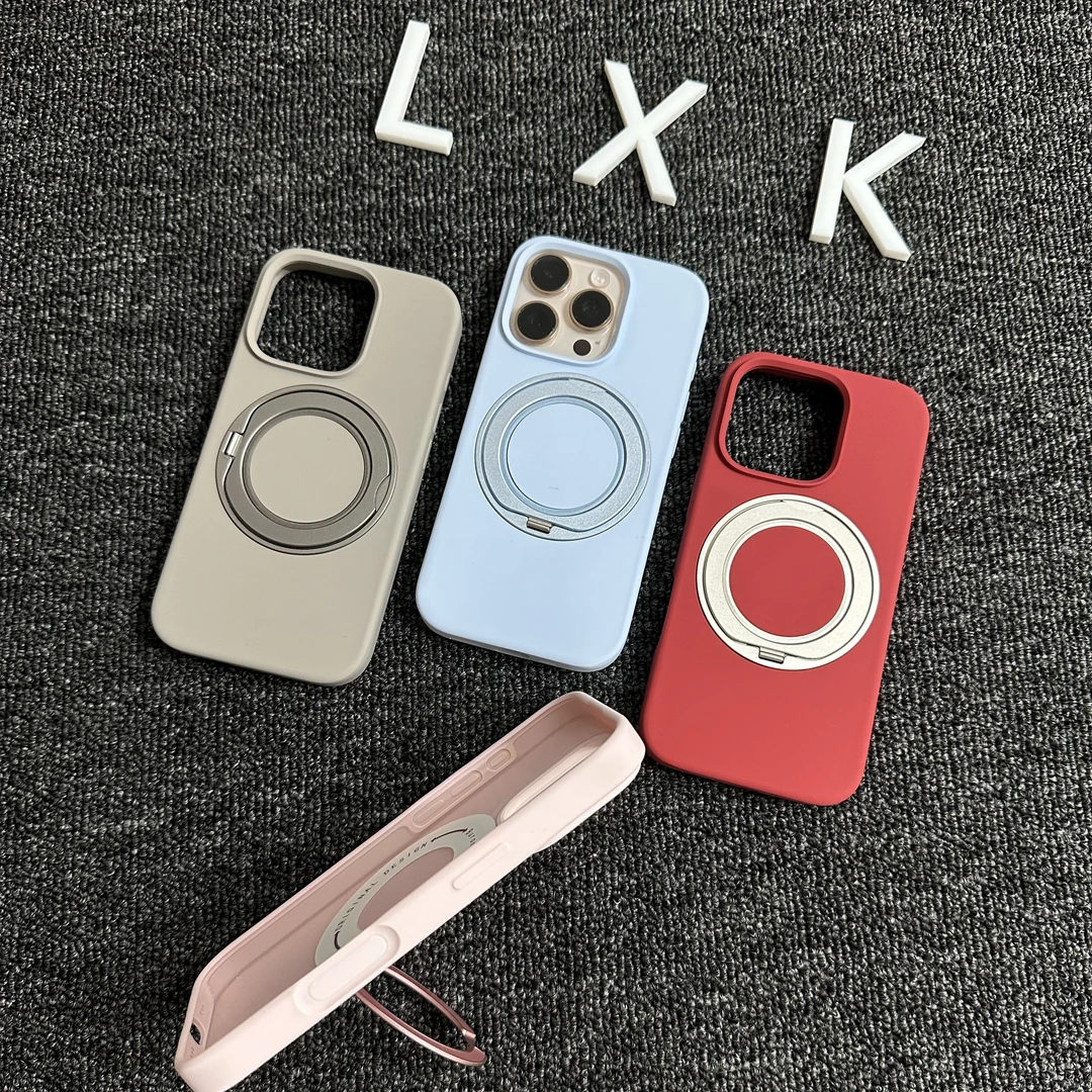 【磁吸支点壳】适用苹果16promax液态硅胶iPhone15系列支架手机壳