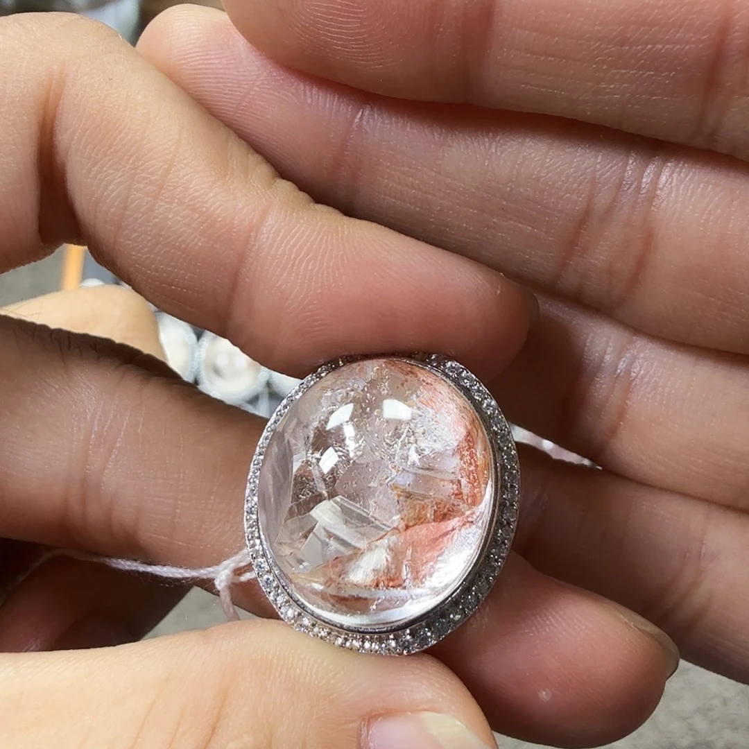 椰****银S925镶嵌珠宝半成品水晶