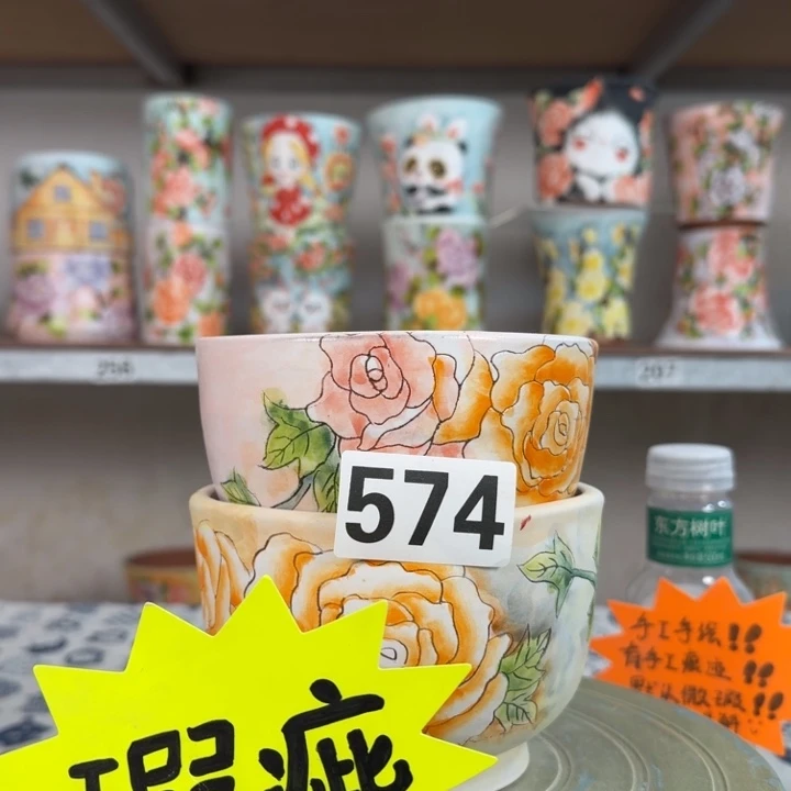 景德镇手绘多肉花盆