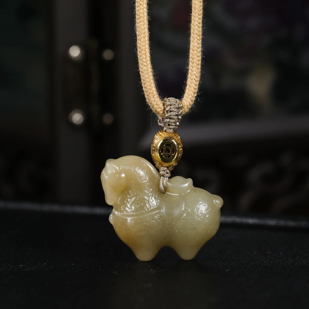 和田玉马吊坠X34243