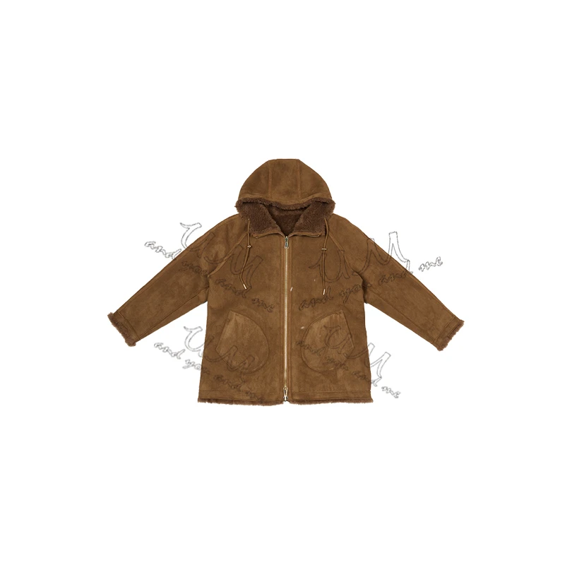 【U.M】城市猎人两面可穿羊羔毛连帽保暖大衣外套