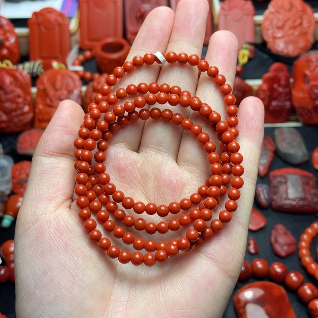 南红玛瑙未镶嵌颈饰4.5mm