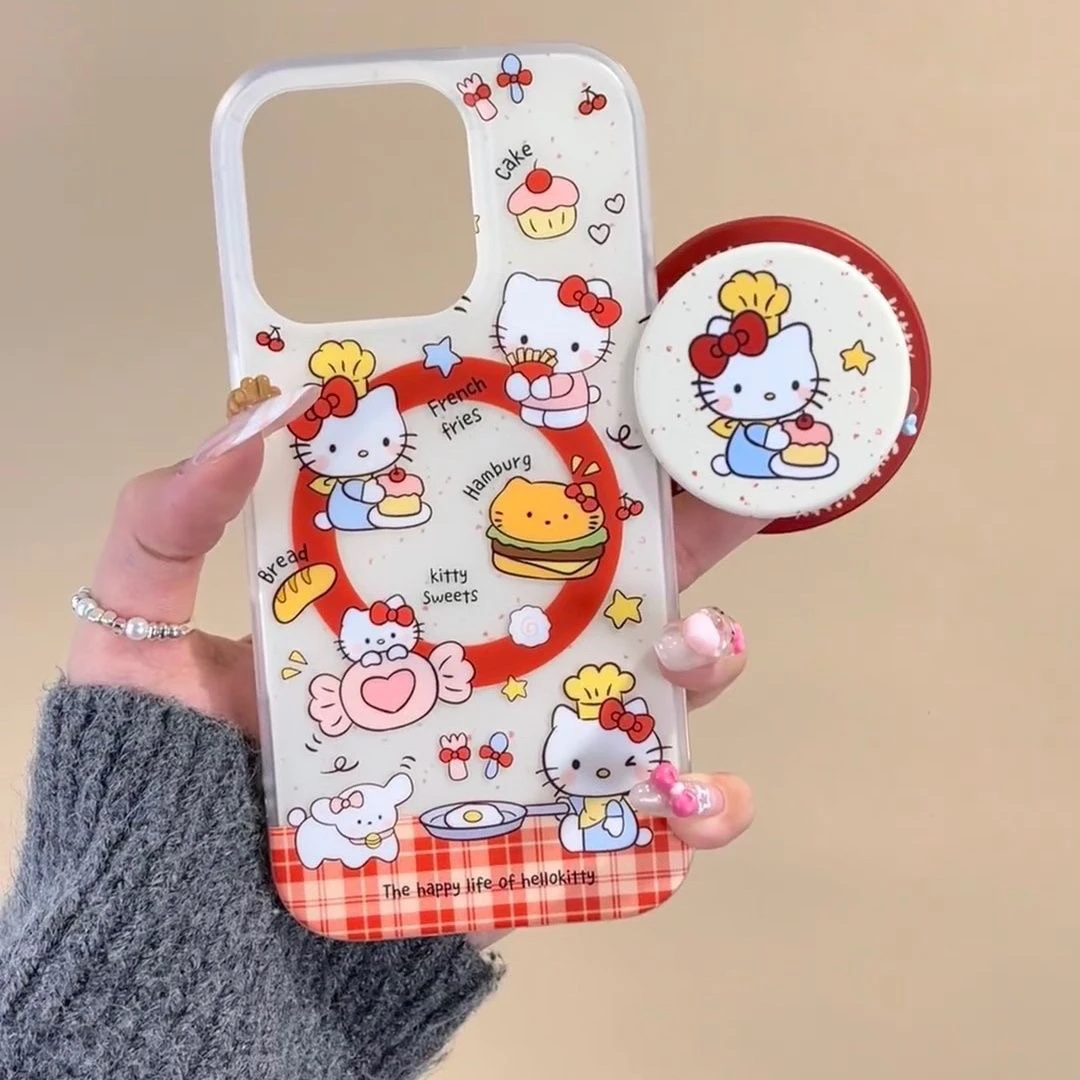 x磁吸支架直播间过款卡通ins可爱通用手机壳支架可伸缩