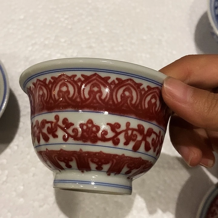 摆件陶釉里红宝象压手