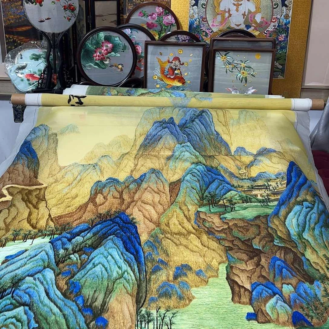 正***器刺绣纯手工刺绣画