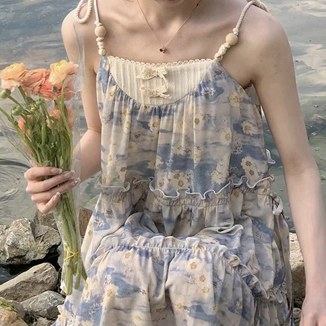 （直播链接）Vintage少女连衣裙法式裙子碎花辣妹显瘦