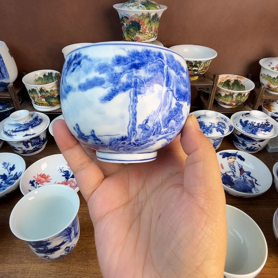 忠意堂釉下彩山水