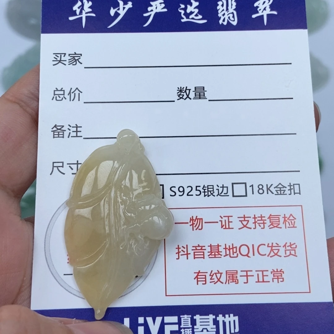 翡翠未镶嵌颈饰叶子
