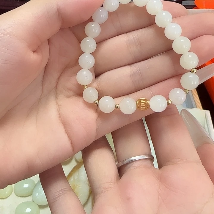 手链未镶嵌和田玉（糖玉）