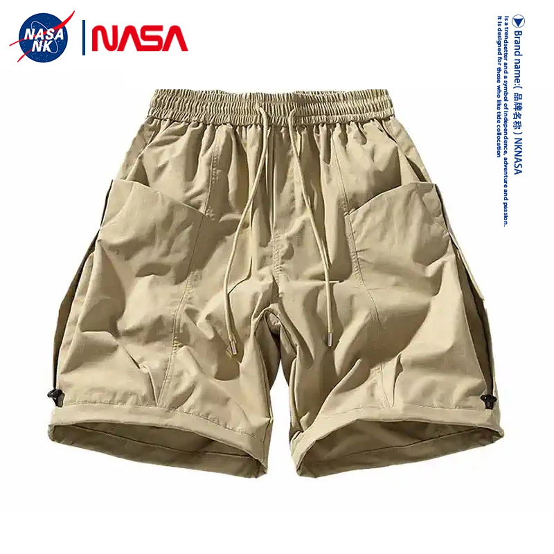 NASA联名短裤男薄款透气工装五分裤夏季美式宽松运动中裤子半截裤