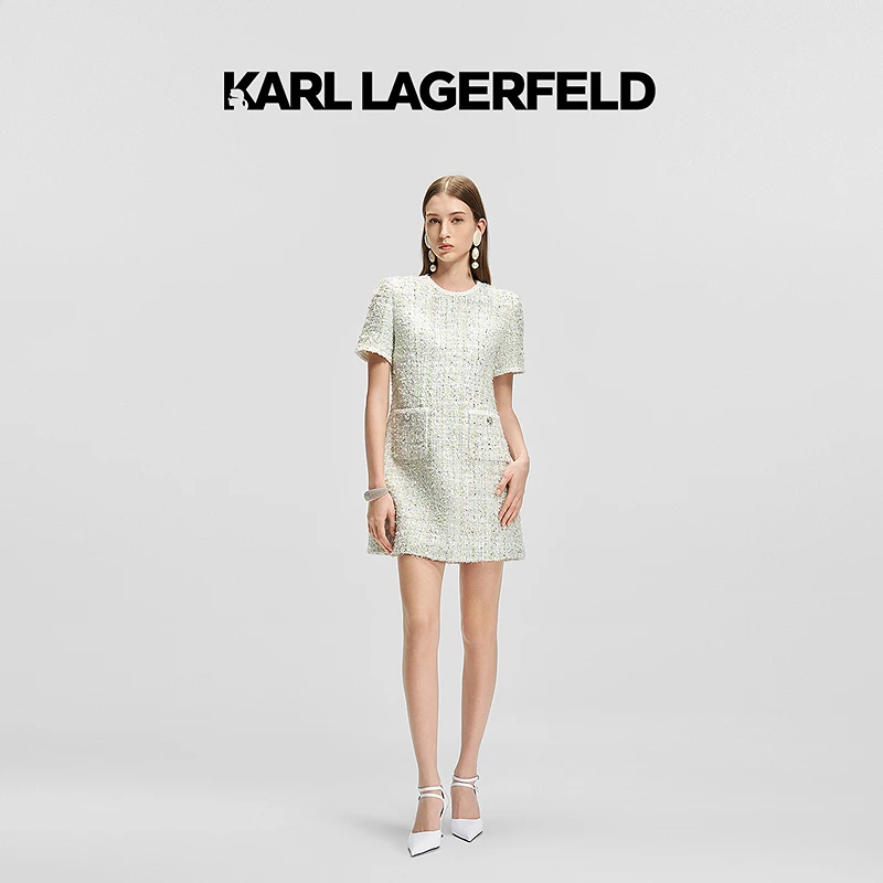 【欧若风】KARL LAGERFELD25春季新款绿色连衣裙老佛爷M21E1301