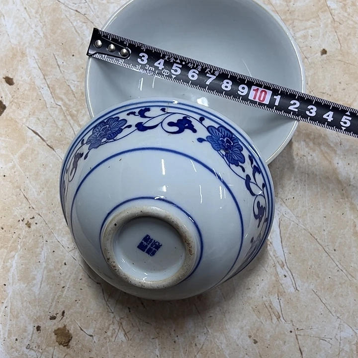 摆件陶2个12.5厘米芙蓉花碗