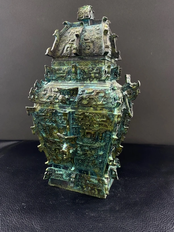 非遗仿古青铜器【皿方罍】工艺品/礼品/摆件