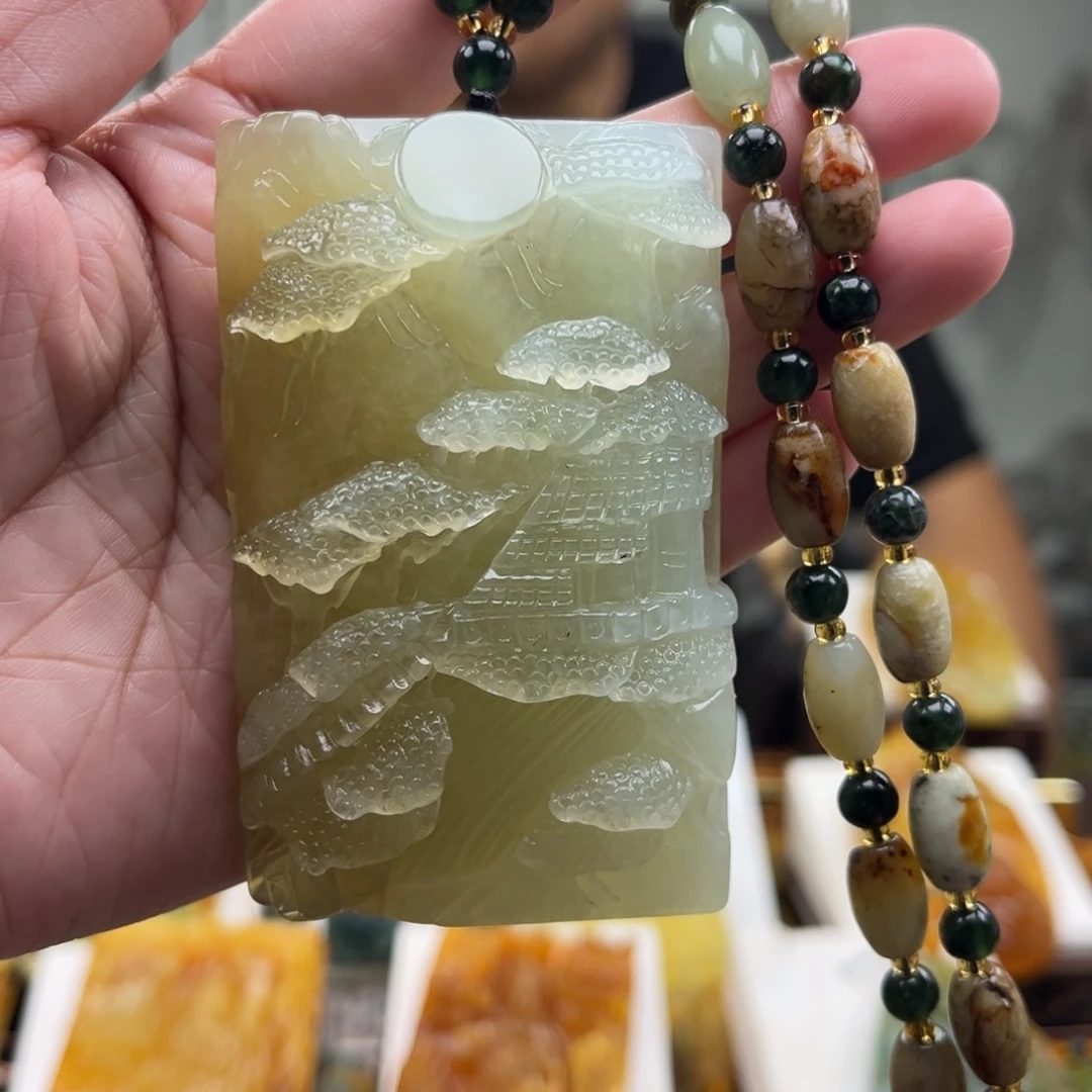 岫玉未镶嵌挂件挂件