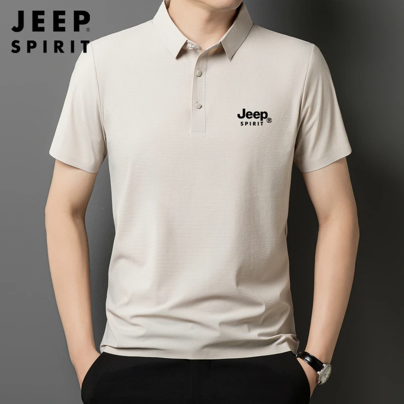 jeep吉普短袖男款t恤2025新款夏季透气polo衫冰丝休闲半袖上衣男