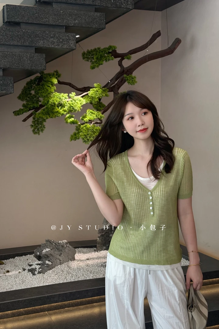 小包子【假两件针织衫】