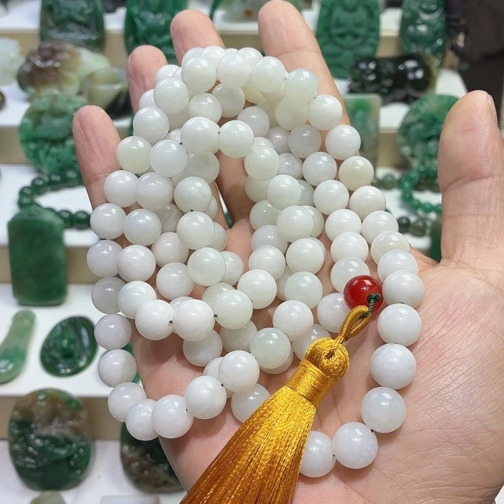 独山玉未镶嵌手串卡10.8 108颗念珠